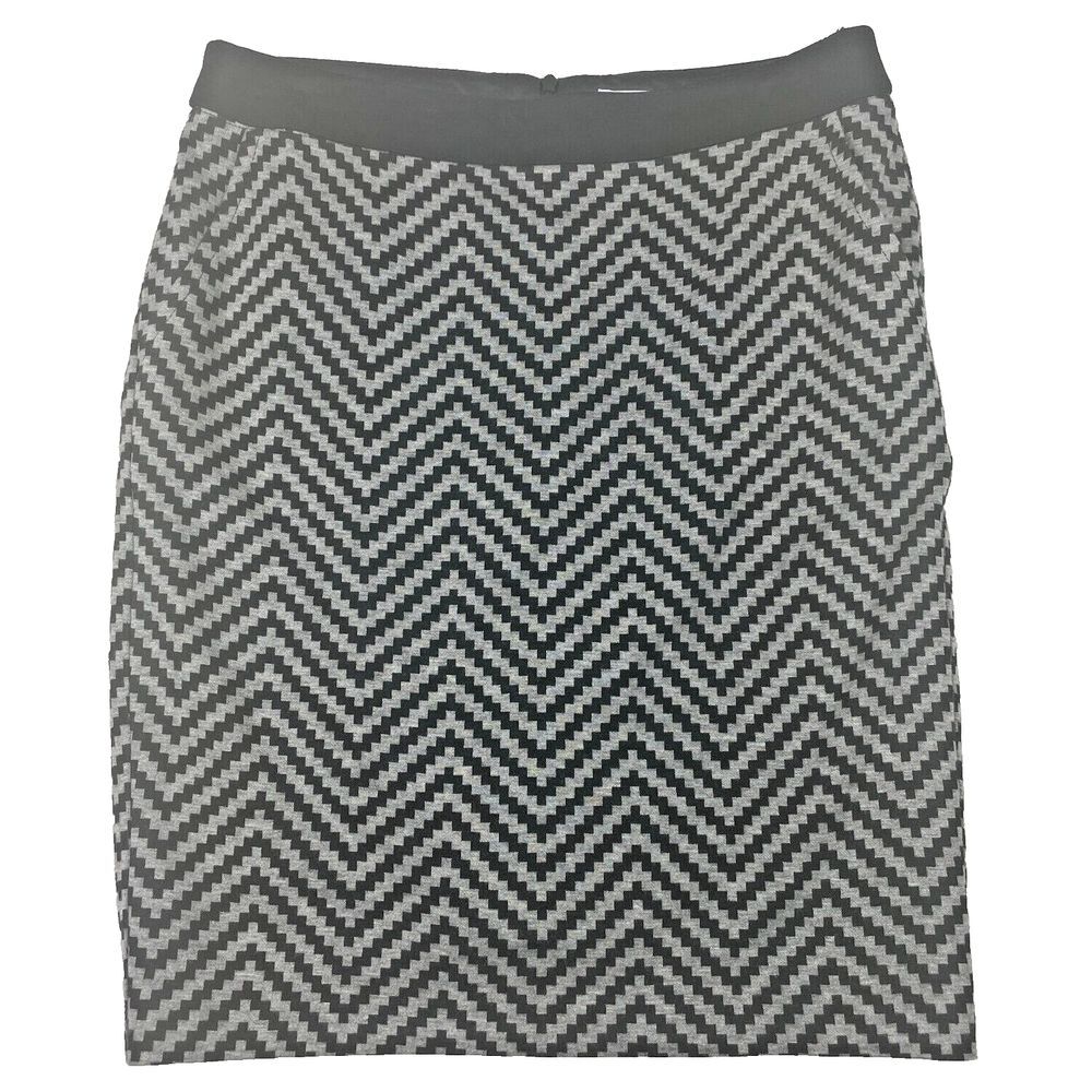 Pencil Skirt Geometric Fully Lined Trina Turk Black/White pockets & Zipper Wm 10
